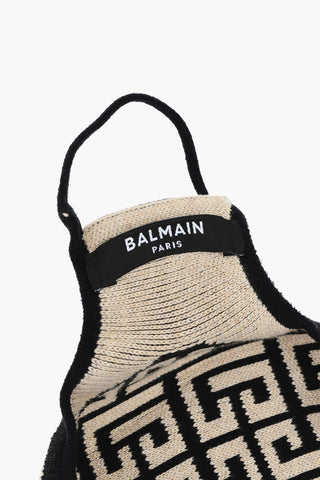 Knitted Cotton Mask with All-Over Monogram