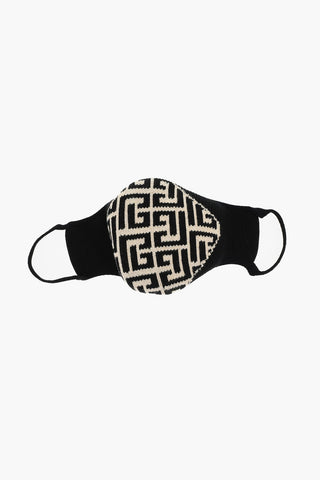 Knitted Cotton Mask with All-Over Monogram