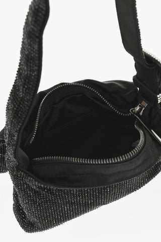 Schultertasche VITTY LA MIGNON JAMES BOND aus Satin mit Strass