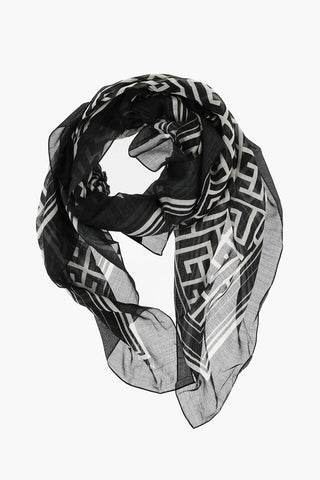 Foulard in Cotone e Seta con Monogram All-Over