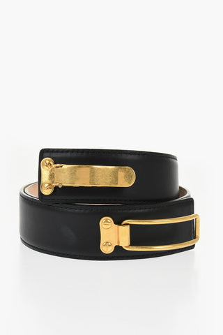 Leather VOLT Belt with Golden Metal Detail 35mm