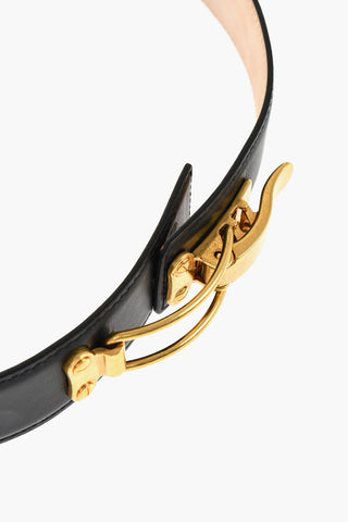 Leather VOLT Belt with Golden Metal Detail 35mm