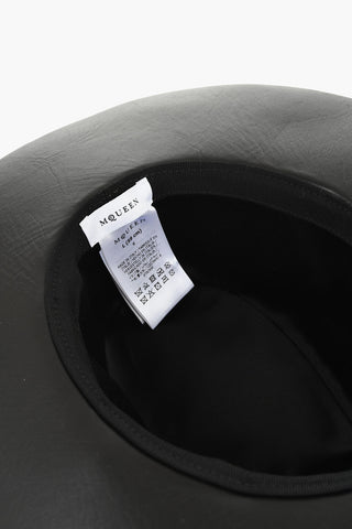 Leather POEM Fedora Hat with Meatl Frontal Detail