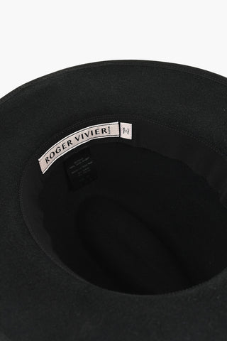 Cappello Fedora TRES VIVER in Feltro di Lana a Tinta Unita con Fibbia Impreziosita da Strass