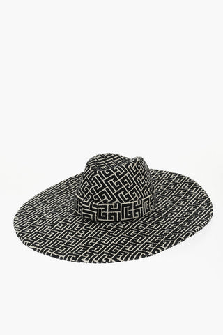 Two-Tone Floppy Hat with All-Over Monogram