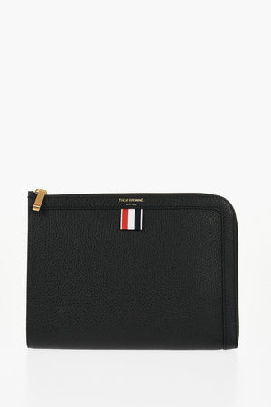 Pochette GUSSET In Pelle Martellata con Chiusura Zip