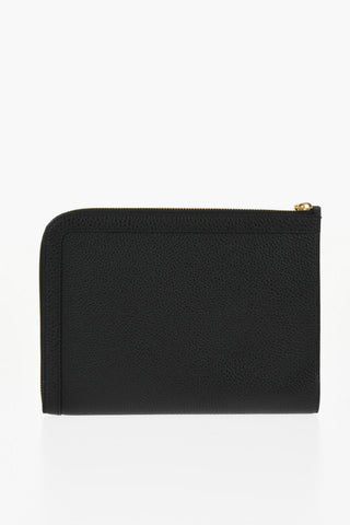 Pochette GUSSET In Pelle Martellata con Chiusura Zip