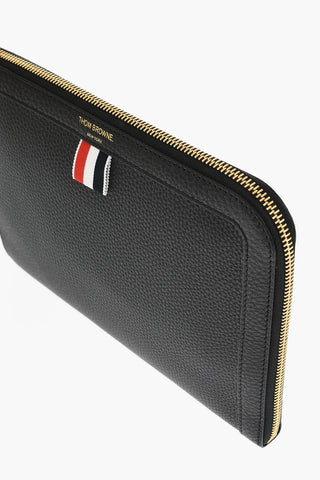 Pochette GUSSET In Pelle Martellata con Chiusura Zip