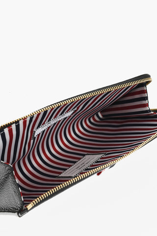 Pochette GUSSET In Pelle Martellata con Chiusura Zip