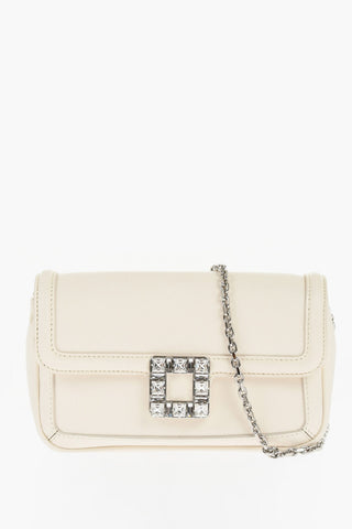 Leather Shoulder Bag JEU DE FILLE with Crystal-Embellished Detail