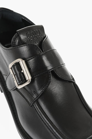 Mocassini Monk Strap in Pelle con Suola in Gomma