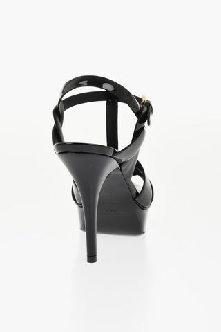 Patent Leather Platform Sandals with Stiletto Heel 10cm