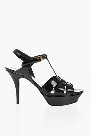 Patent Leather Platform Sandals with Stiletto Heel 10cm