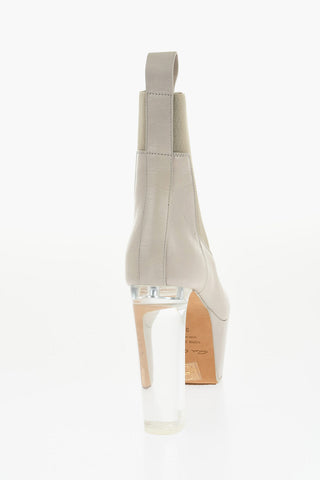 Chelsea-Plateau-Stiefeletten MINIMAL aus Leder 13 cm