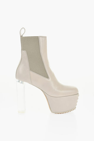 Chelsea-Plateau-Stiefeletten MINIMAL aus Leder 13 cm