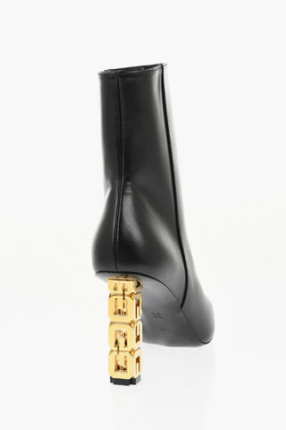 Stiefeletten aus Leder THE CUBE mit Statement-Absatz 8 cm