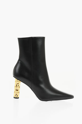 Stiefeletten aus Leder THE CUBE mit Statement-Absatz 8 cm