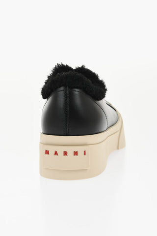Sneakers Basse in Pelle Foderate in Shearling