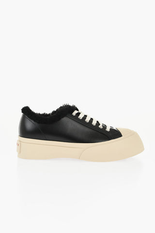 Sneakers Basse in Pelle Foderate in Shearling
