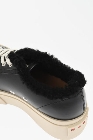 Sneakers Basse in Pelle Foderate in Shearling