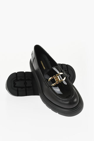 Leather BROOKE Loafers with Patent Detail