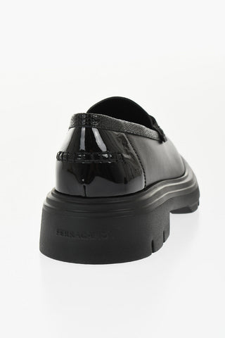 Leather BROOKE Loafers with Patent Detail