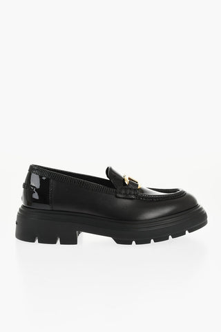 Leather BROOKE Loafers with Patent Detail