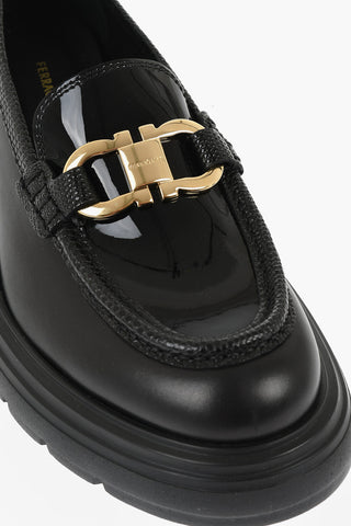 Leather BROOKE Loafers with Patent Detail