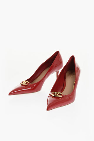 Pumps a Punta BOLD in Vernice con Logo Frontale 6,5cm