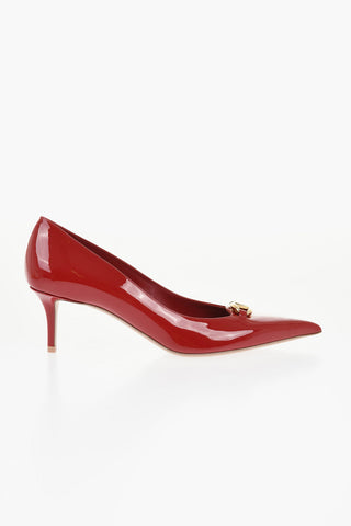 Pumps a Punta BOLD in Vernice con Logo Frontale 6,5cm