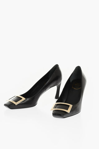 Leather BELLE Pumps with Iconic Buckle 7cm