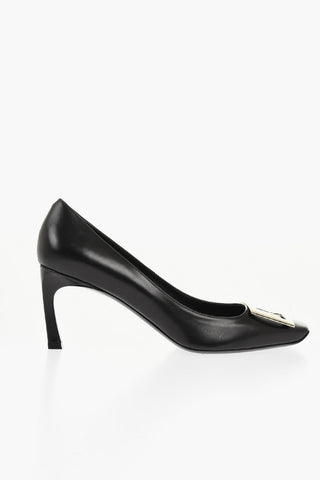 Leather BELLE Pumps with Iconic Buckle 7cm