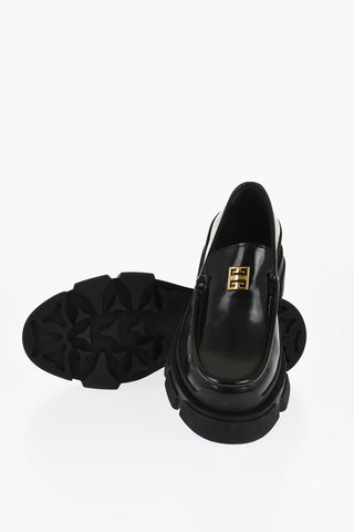 Leather TERRA Loafers with Front Monogram