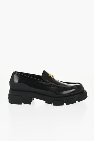 Leather TERRA Loafers with Front Monogram