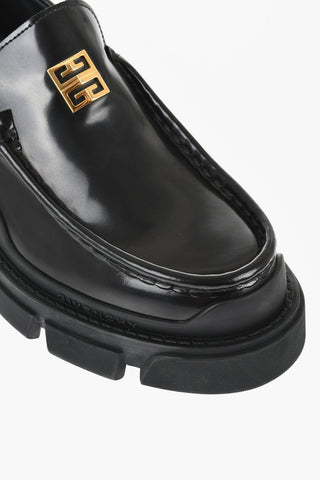 Leather TERRA Loafers with Front Monogram