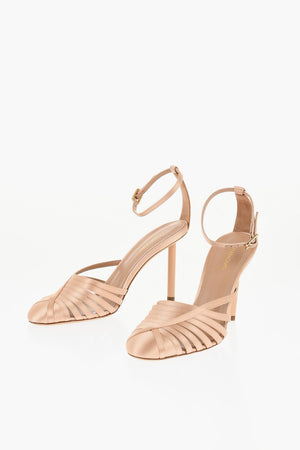 Satinsandalen ERMELIA mit Knöchelriemen 8 cm
