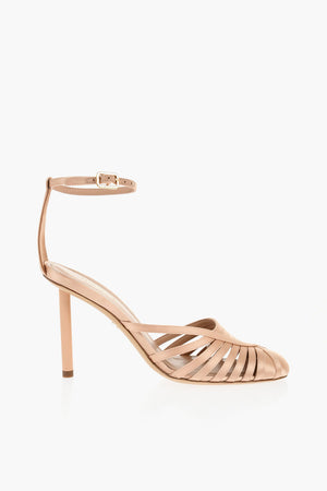 Satinsandalen ERMELIA mit Knöchelriemen 8 cm