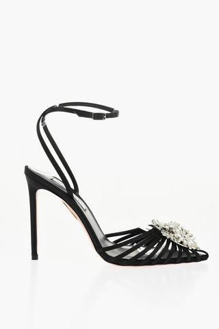 Pumps in Satin CRYSTAL MARGARITA con Dettaglio Gioiello 11cm