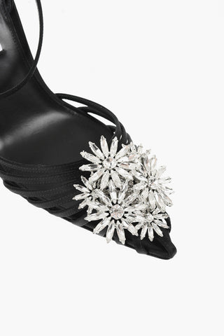 Pumps in Satin CRYSTAL MARGARITA con Dettaglio Gioiello 11cm