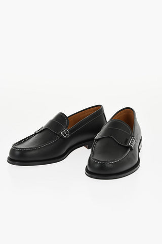 Textured Leather GRANVILLE Loafers with Visible Stitchings