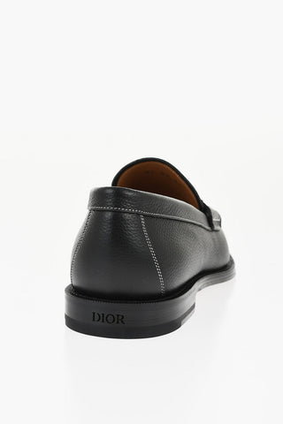 Textured Leather GRANVILLE Loafers with Visible Stitchings