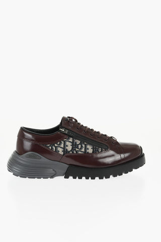 Leather Derby Shoes with Monogram Jacquard Detail