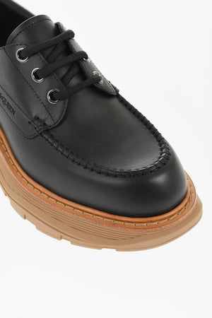 Leather Lace-Up Shoes With Chunky Sole