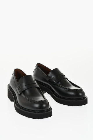 Leather Penny Loafers with Rubber Sole