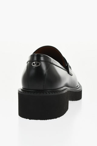 Leather Penny Loafers with Rubber Sole