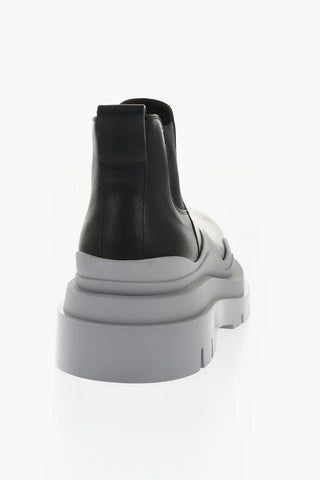 Leather TIRE Chelsea Booties with Chunky Sole