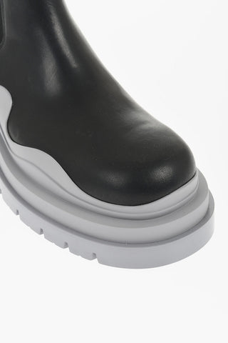 Leather TIRE Chelsea Booties with Chunky Sole