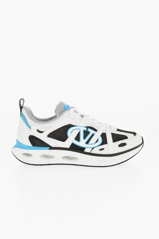 Niedrige Zweifarbige Leder-Sneaker V-LOGO
