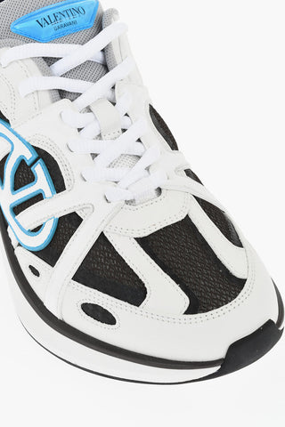 Niedrige Zweifarbige Leder-Sneaker V-LOGO