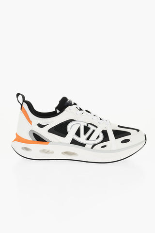 Low-Top Two-Tone Leather Sneakers V-LOGO